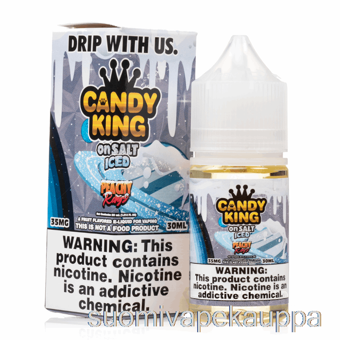 Vape Nesteet Jäiset Persikkasormukset - Candy King Suolalla - 30ml 35mg